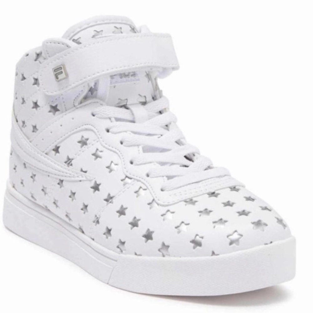 FILA Vulc 13 Big Hearts Hi Top White Sneakers size 8 1/2